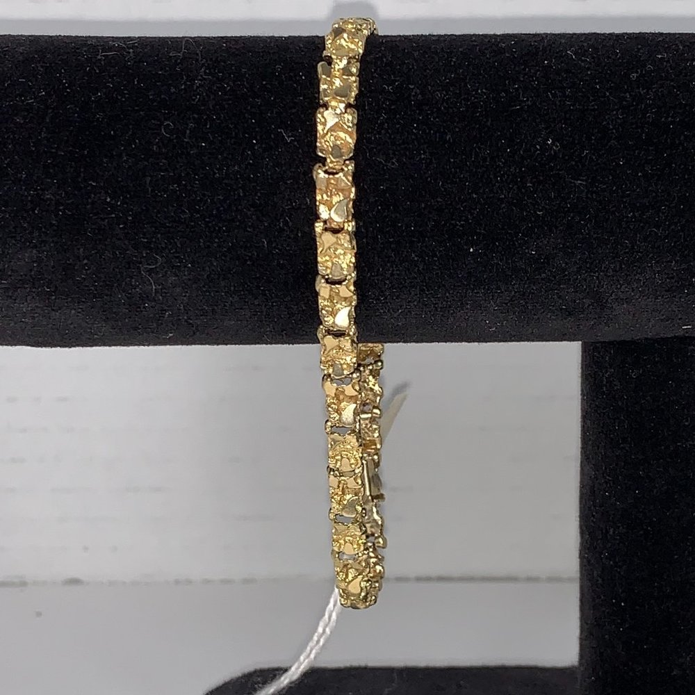 8" 14 Kt Gold Nugget Bracelet